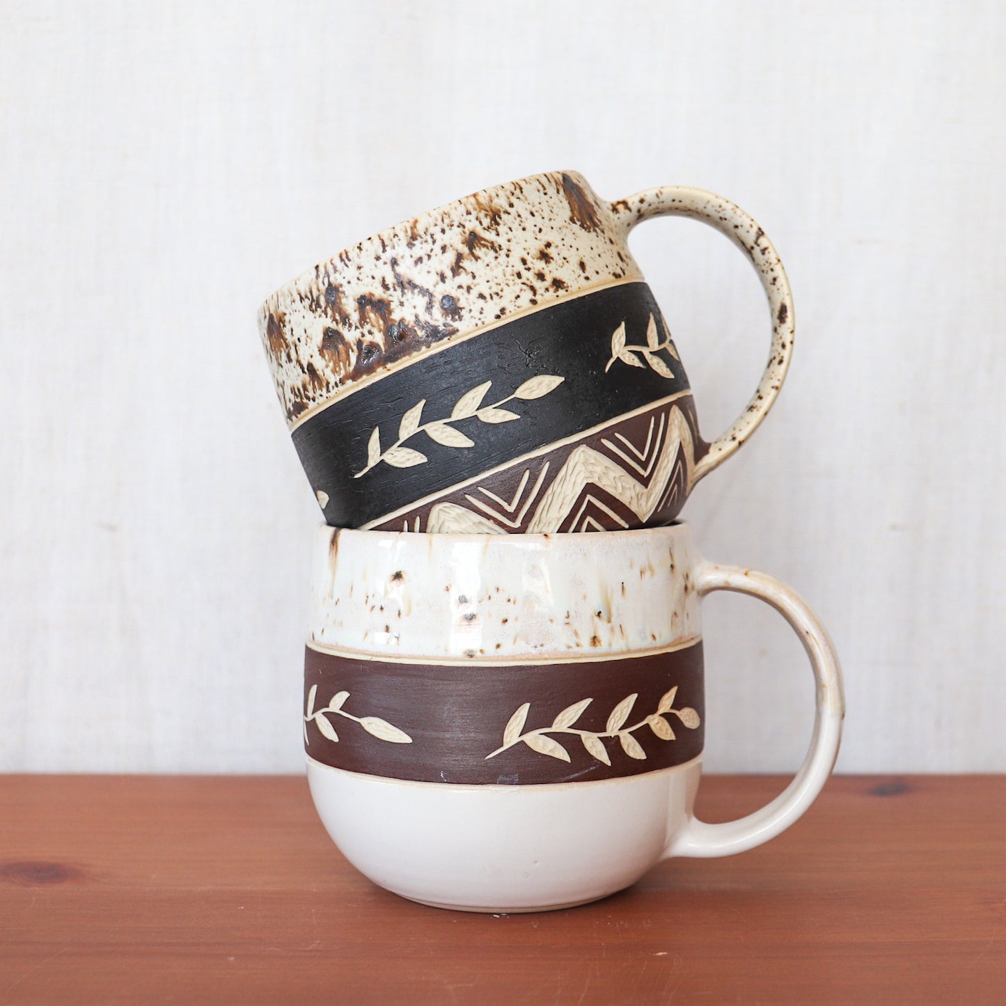 9. Carved Leaf Mug #2