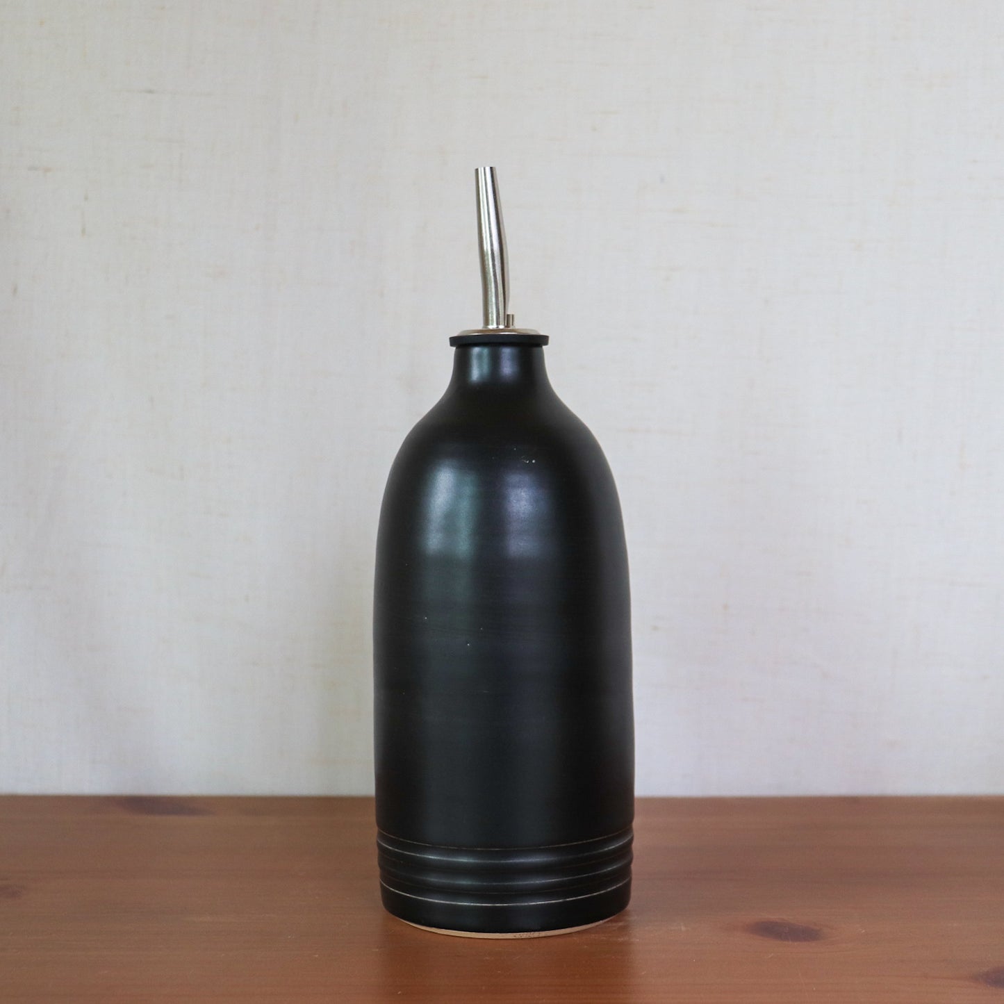 Oil Bottle In Satin Black
