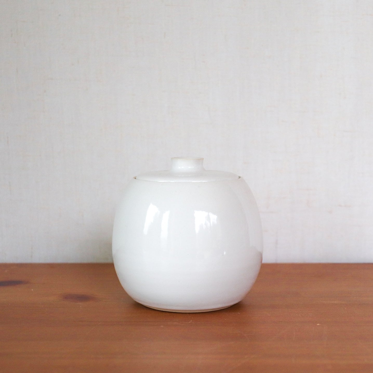 Glossy White Lidded Jar #1