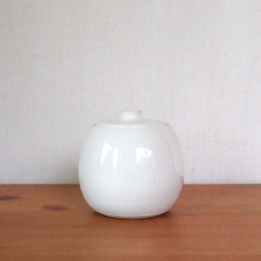 Glossy White Lidded Jar #1