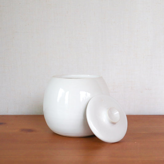 Glossy White Lidded Jar #1