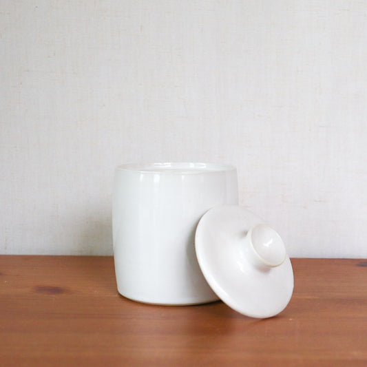 Glossy White Lidded Jar #2