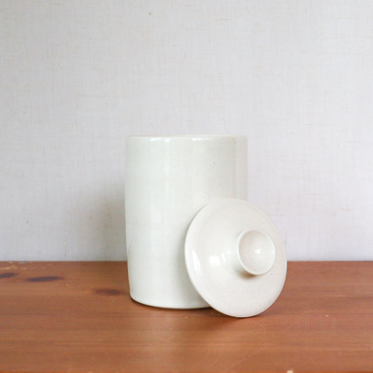 Cream Glazed Lidded Jar