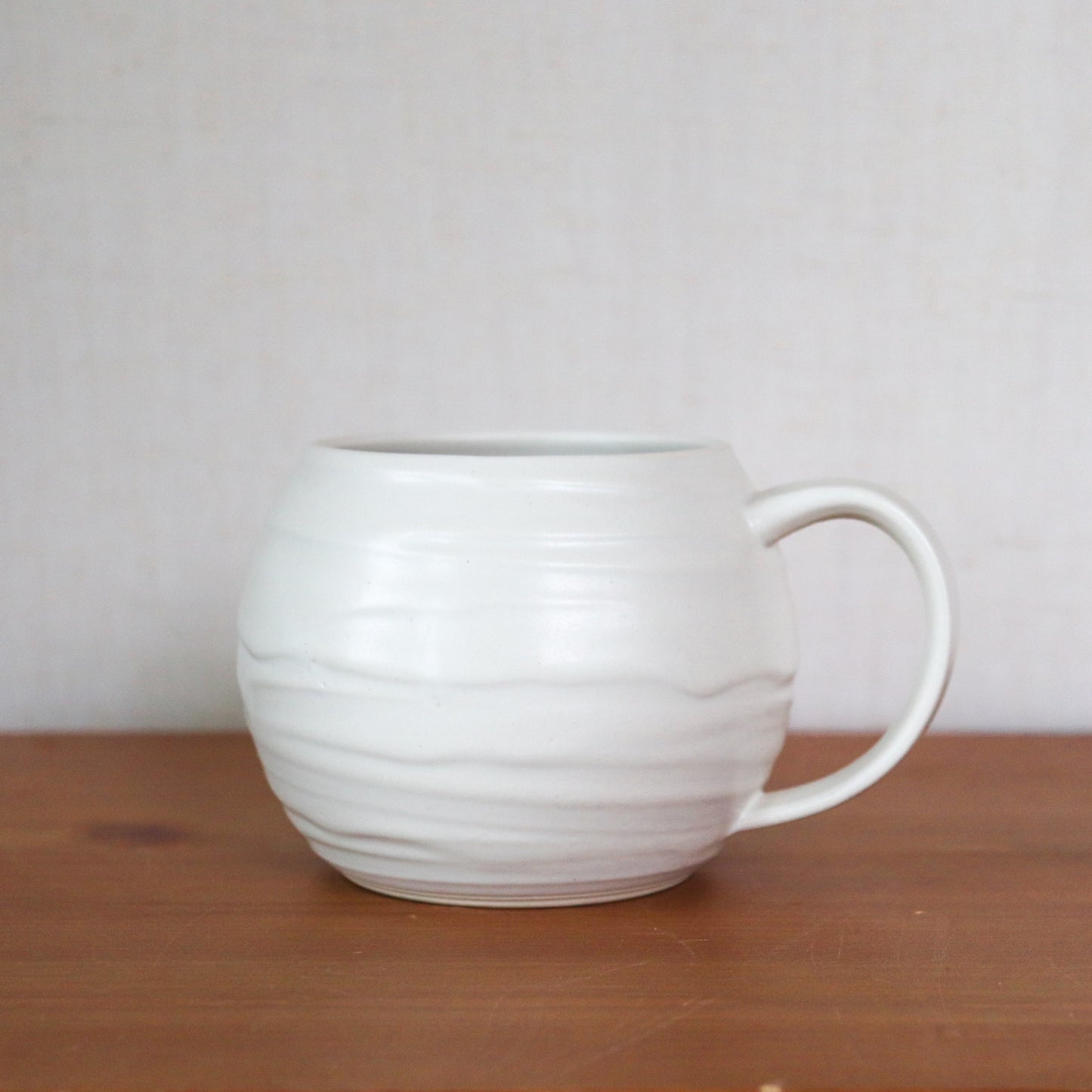 Glossy White Textured Mugs