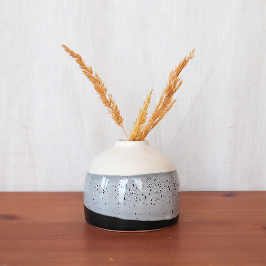 Black, Blue & White Striped Vase