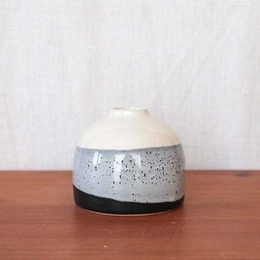 Black, Blue & White Striped Vase