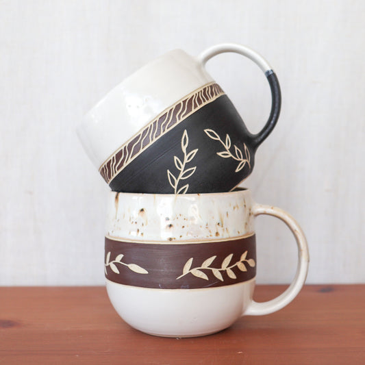 7. Carved Leaf Mug #1