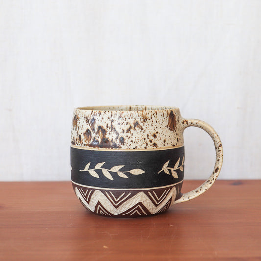 9. Carved Leaf Mug #2