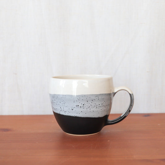 Black, Blue & White Striped 10 oz Mug