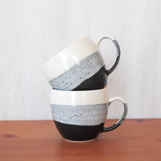 Black, Blue & White Striped 10 oz Mug